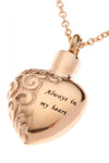 Heart shaped pendant with gold colour UU013B