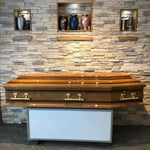 Italian Made Semi Casket Solid Oak High Gloss Two Tone Rope Effect With Oval Mounting